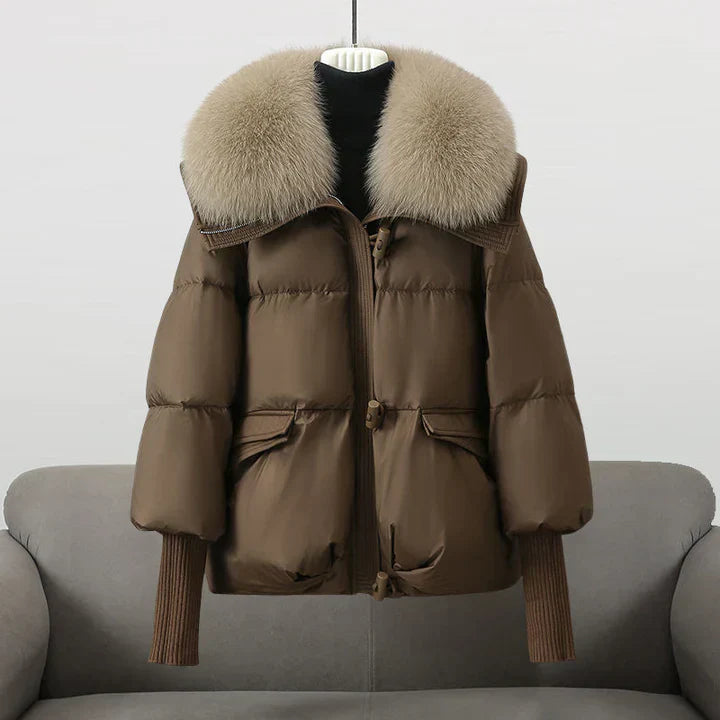 Elegante Pufferjacke mit Pelzkragen für Damen