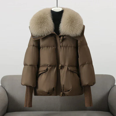 Elegante Pufferjacke mit Pelzkragen für Damen