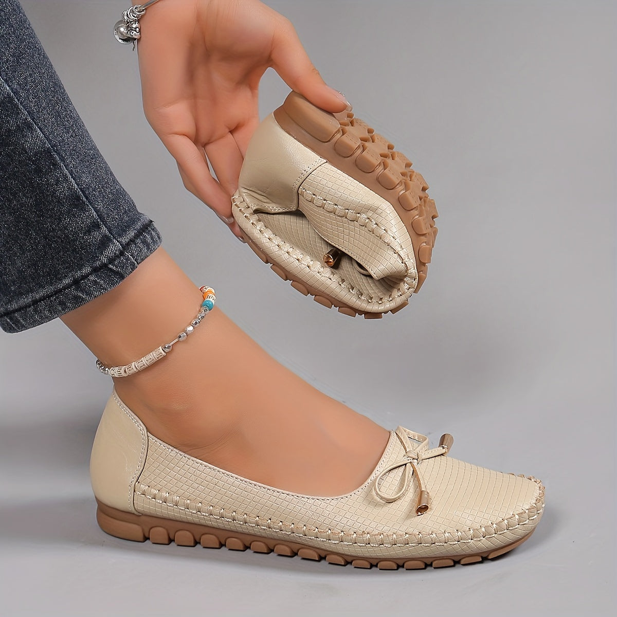 Velurette™ – Elegante Damen Loafer mit Schleifen-Design