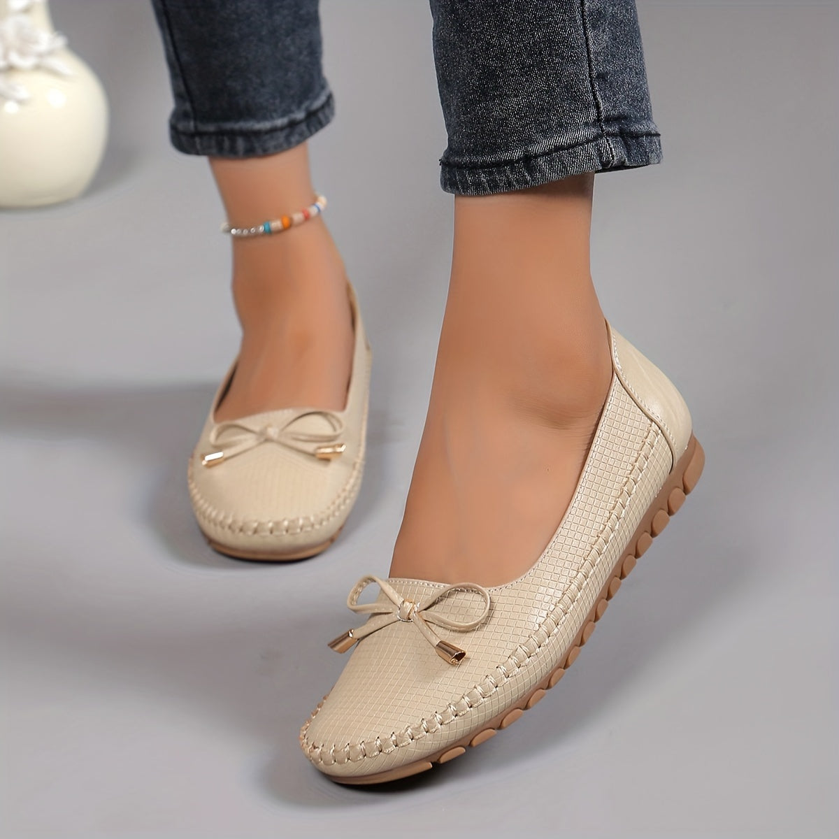 Velurette™ – Elegante Damen Loafer mit Schleifen-Design