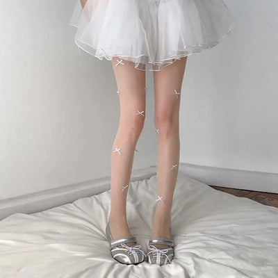 Simone | Verspielte Strumpfhose mit Schleifenmuster