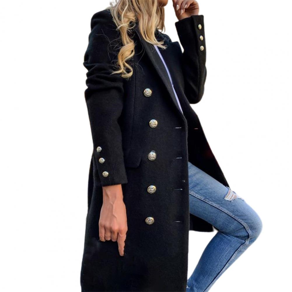 Eleganter doppelreihiger Mantel mit Knöpfen für Frauen