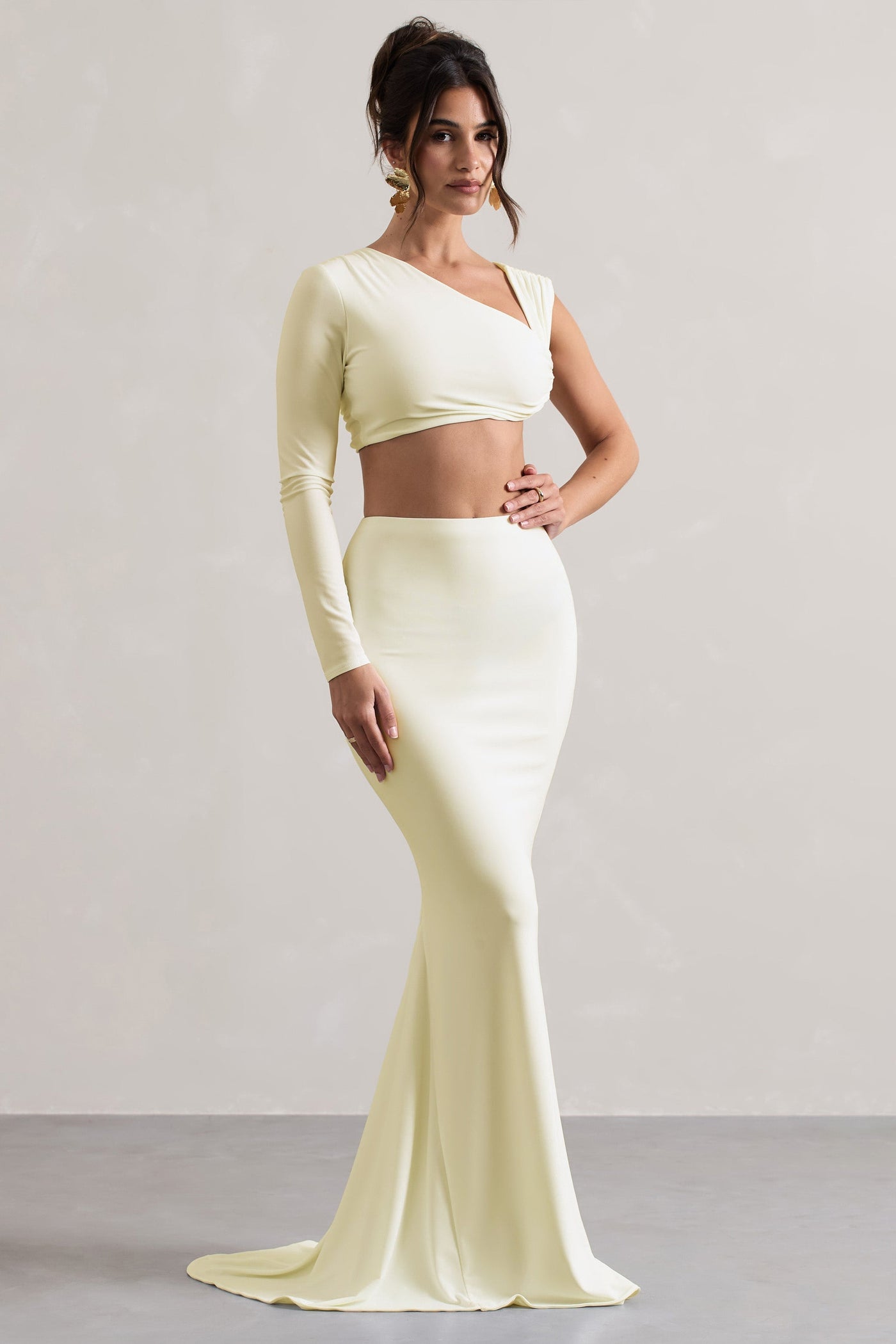 Neomie™ | Cremefarbener Maxirock mit Fischschwanz