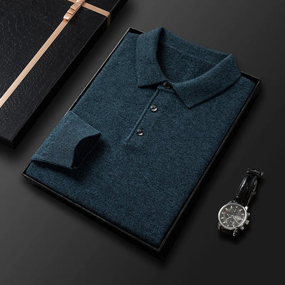 Herren Luxus Cashmere Polo Pullover