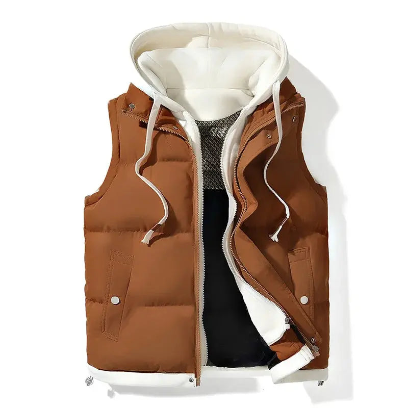 Herren Softshell Steppweste mit Kapuze