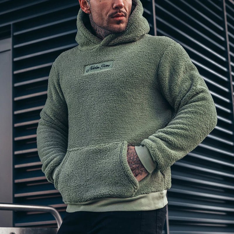 Luxuriöser Plüsch-Kapuzenpullover für Herren