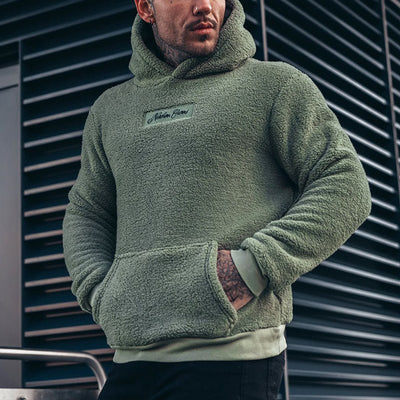 Luxuriöser Plüsch-Kapuzenpullover für Herren