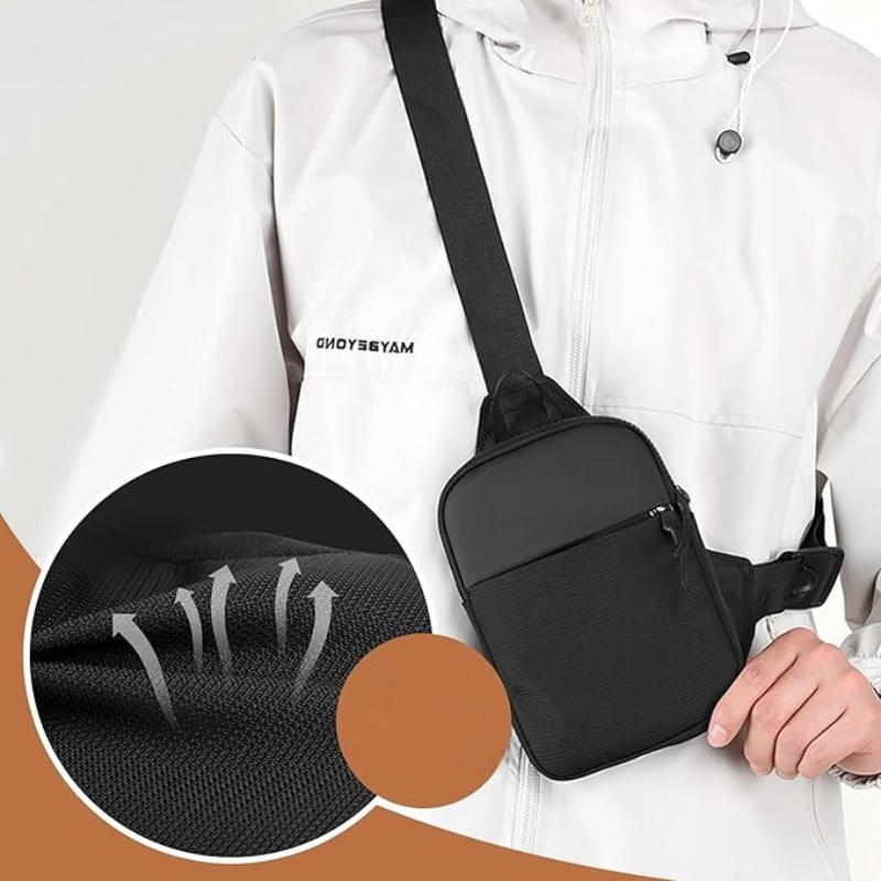 Wasserabweisende Canvas-Umhängetasche – Praktische Crossbody-Tasche für Herren zum Reisen und Wandern, kompakt und mit verstellbarem Tragegurt