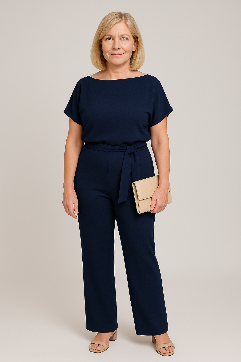 Eleganter Damen Sommer-Jumpsuit - Luftiges Design mit Gürtel für Business und Party