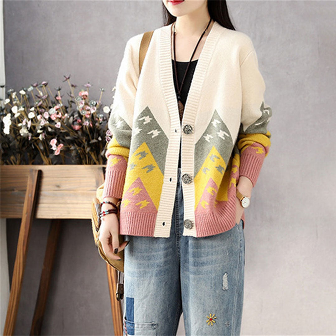 Strickjacke mit Knopfleiste für Frauen