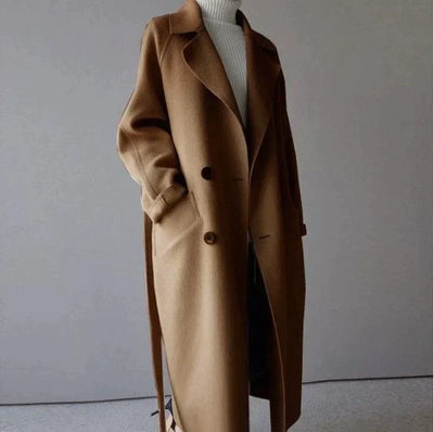 Eleganter Langmantel mit Gürtel für Frauen