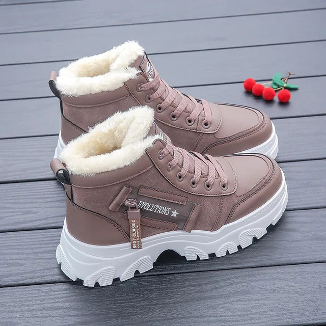 Winterstiefel aus Wildleder mit Kunstpelzfutter für Frauen