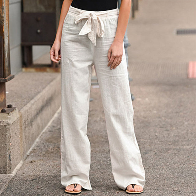 Hose mit weitem Bein und Kordelzug für Damen