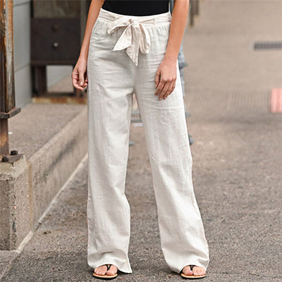 Hose mit weitem Bein und Kordelzug für Damen