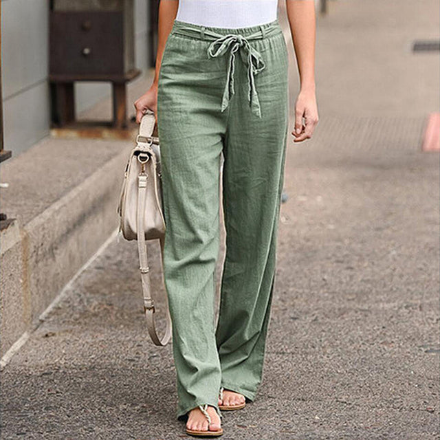 Hose mit weitem Bein und Kordelzug für Damen