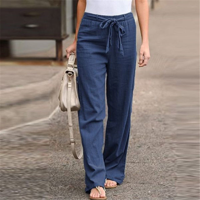 Hose mit weitem Bein und Kordelzug für Damen