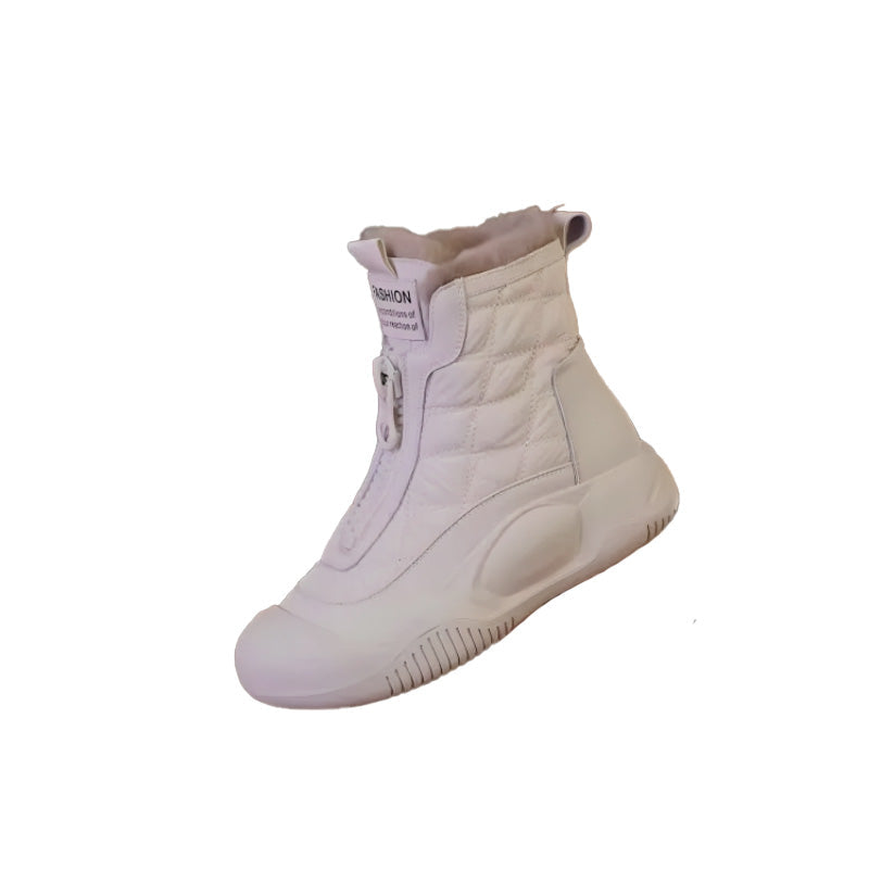 Gesteppte Winterstiefel mit Kunstfell für Frauen