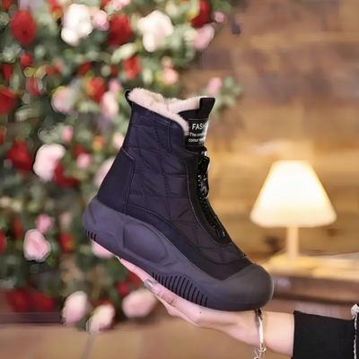 Gesteppte Winterstiefel mit Kunstfell für Frauen