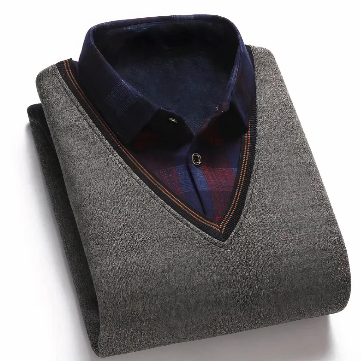 Pullover mit V-Ausschnitt und Polo-Kragen für Herren