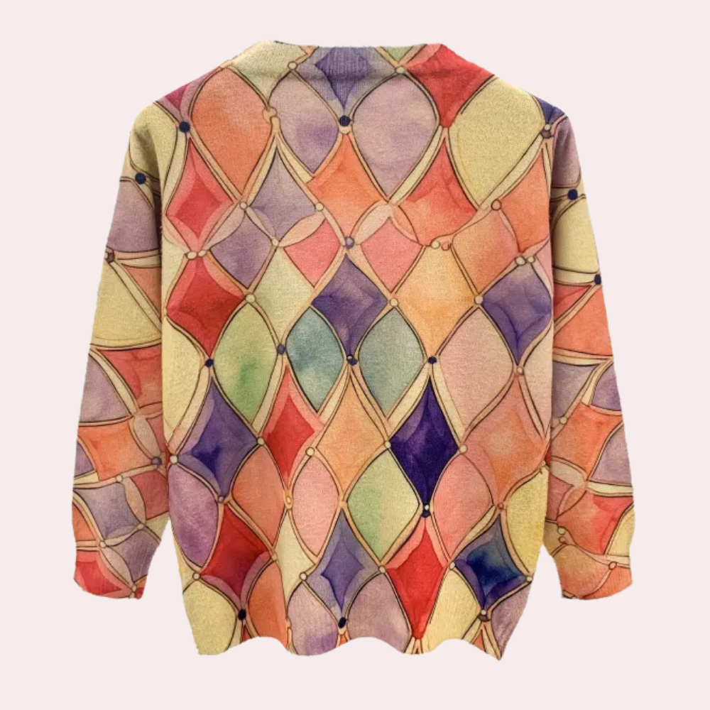 Künstlerischer Pullover | Geometrisches Muster | Lässiger Schnitt