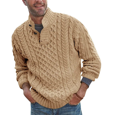 Rollkragenpullover mit Zopfmuster für Herren