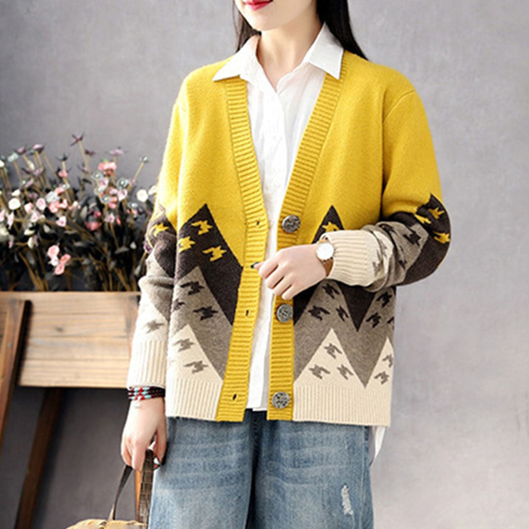 Strickjacke mit Knopfleiste für Frauen