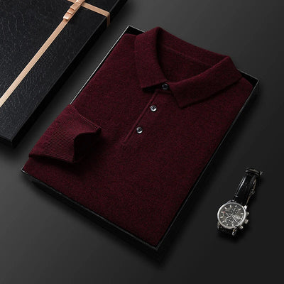 Herren Luxus Cashmere Polo Pullover