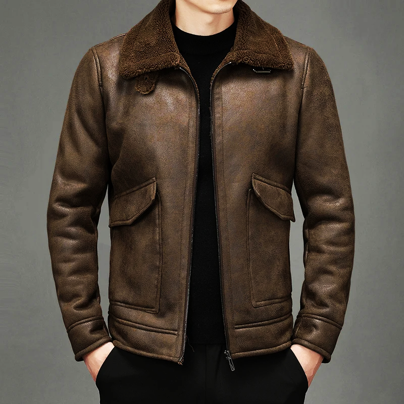 Herren Premium Lederjacke im Vintage-Stil