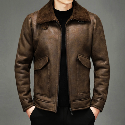 Herren Premium Lederjacke im Vintage-Stil