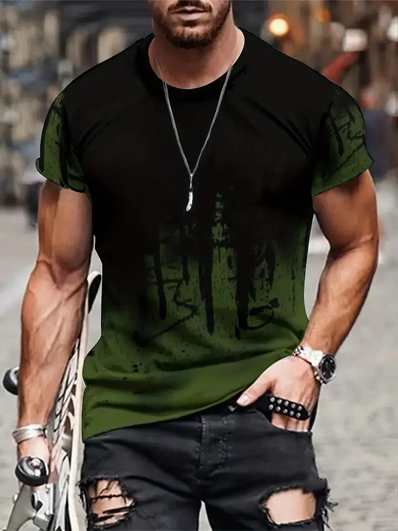 Zachary T-Shirt | Herren Casual Splash Print Hemd