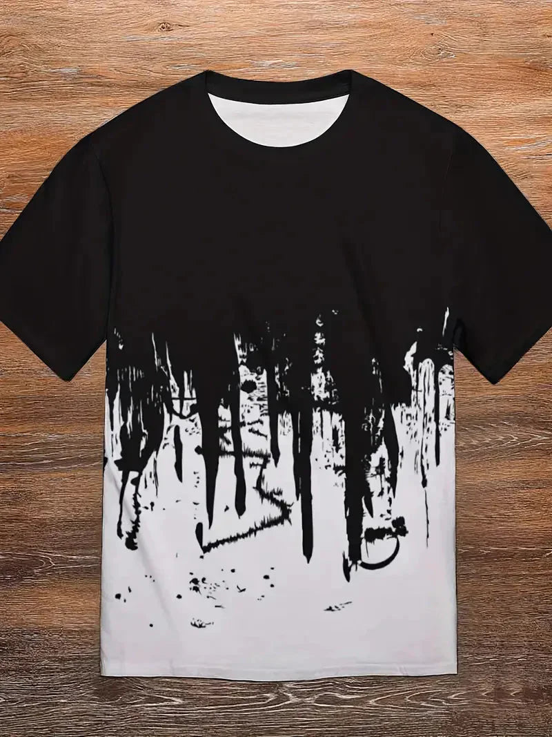 Zachary T-Shirt | Herren Casual Splash Print Hemd