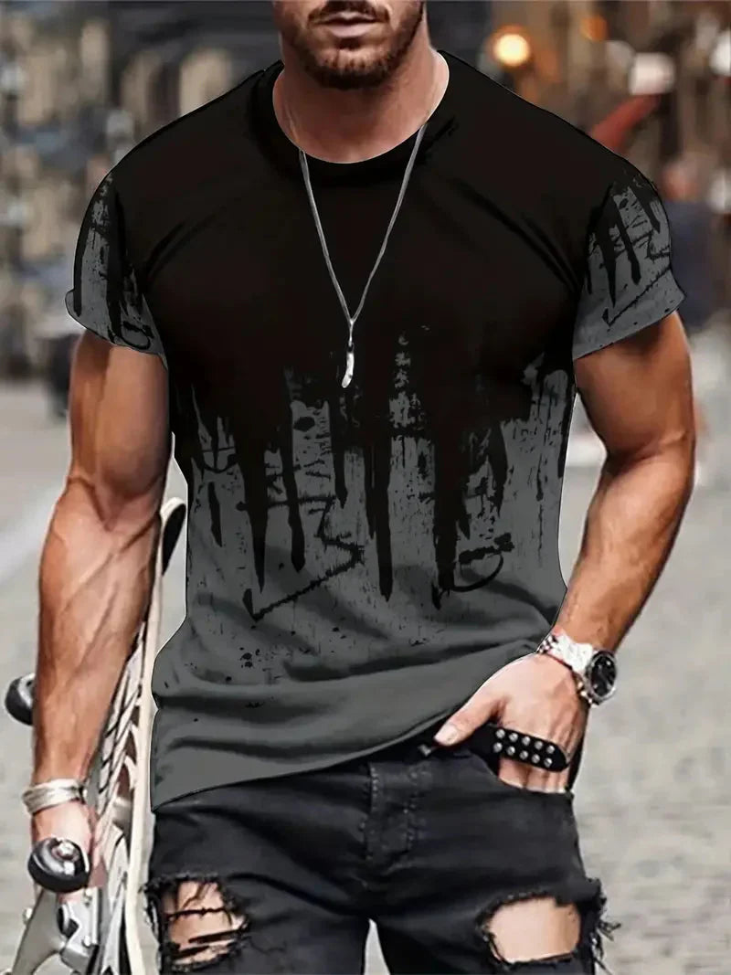 Zachary T-Shirt | Herren Casual Splash Print Hemd