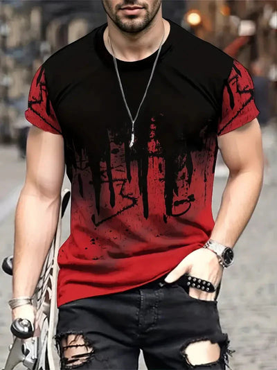 Zachary T-Shirt | Herren Casual Splash Print Hemd