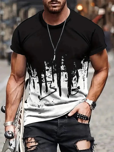 Zachary T-Shirt | Herren Casual Splash Print Hemd