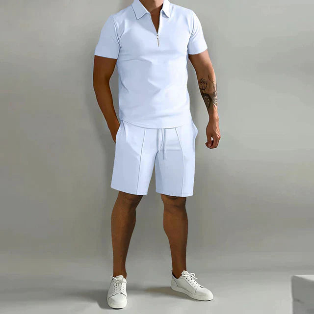 Luxuriöses Herren Polo- und Shorts-Sommer-Set, elegant und stilvoll