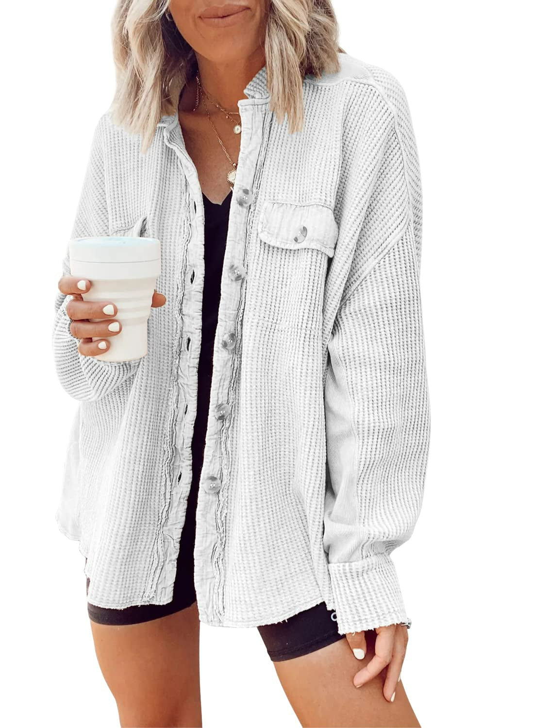 Hemdjacke mit Knopfleiste für Damen