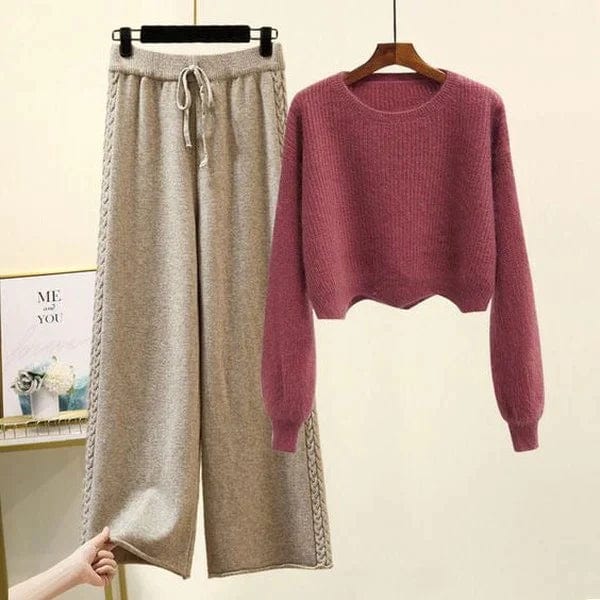 Gestrickte Hose und Pullover für Damen