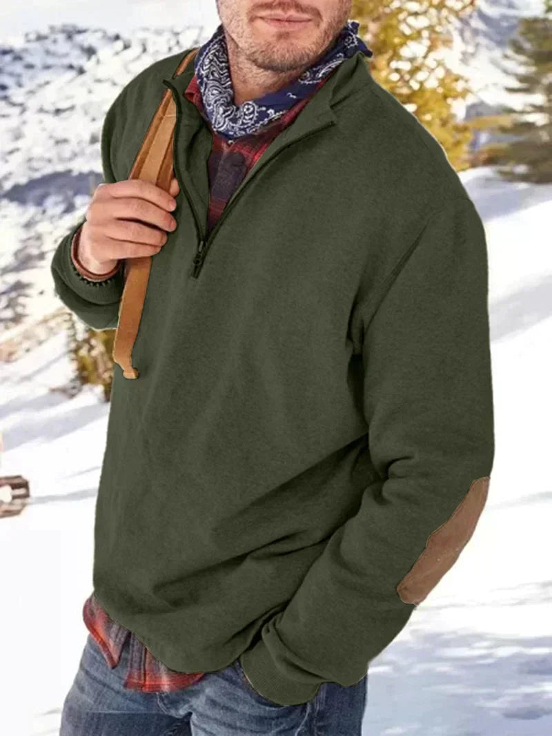 Lässiger Pullover mit halbem Reißverschluss für Herren