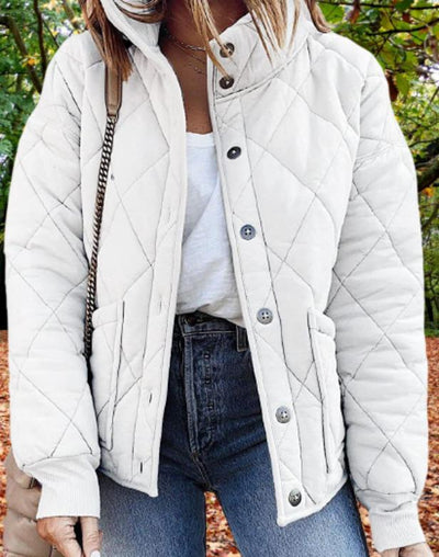 Steppjacke mit Knöpfen und Taschen für Damen
