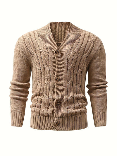 Schalkragen Rippstrick Strickjacke für Herren