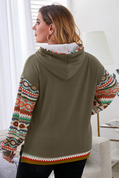 Azteken-Kapuzenpullover in Übergröße für Damen