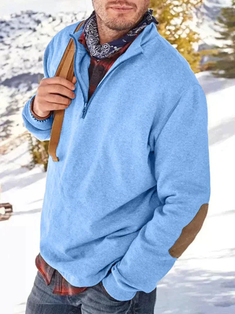 Lässiger Pullover mit halbem Reißverschluss für Herren