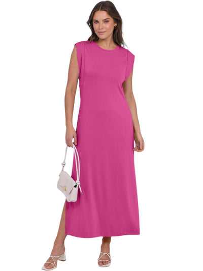 Breezeluxe Legeres Sommer-Maxikleid – Kurze Ärmel und Rundhalsausschnitt