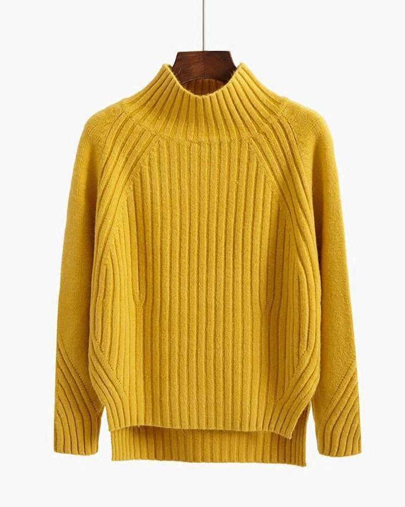 Warmer Rollkragenstrickpullover für Frauen