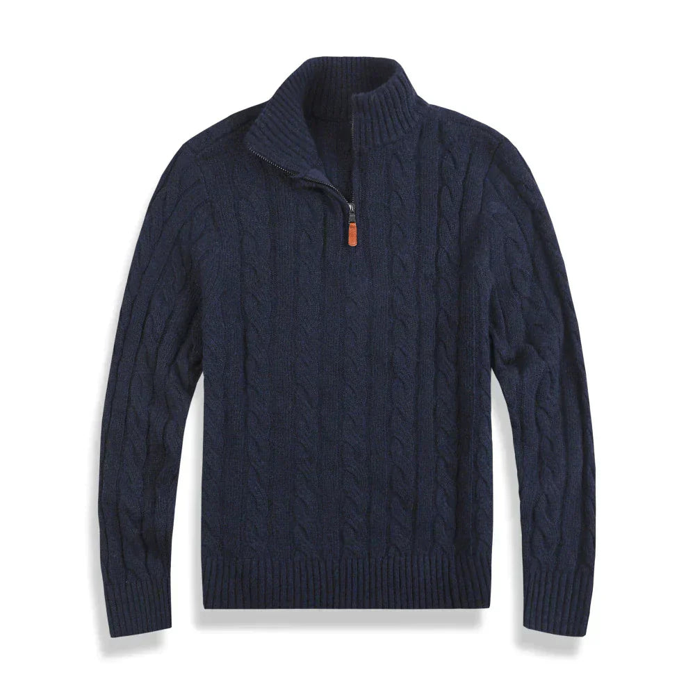 Strickpullover mit halbem Reißverschluss für Männer