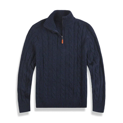 Strickpullover mit halbem Reißverschluss für Männer