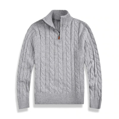 Strickpullover mit halbem Reißverschluss für Männer
