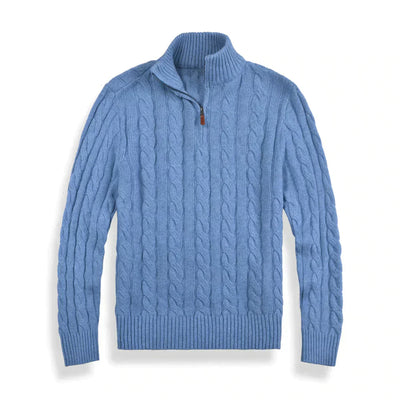 Strickpullover mit halbem Reißverschluss für Männer