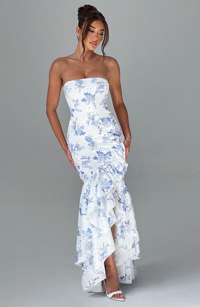 Xyrelle™ | Ärmelloses Maxikleid mit Schlitz und Rüschen