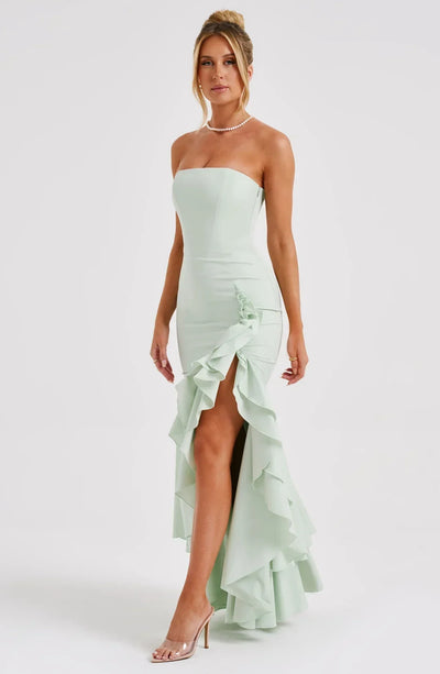 Xyrelle™ | Ärmelloses Maxikleid mit Schlitz und Rüschen